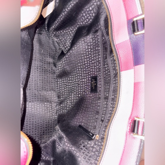 Kate Spade Geometric Colorblock Pink and Navy Tote - Picture 6 of 7